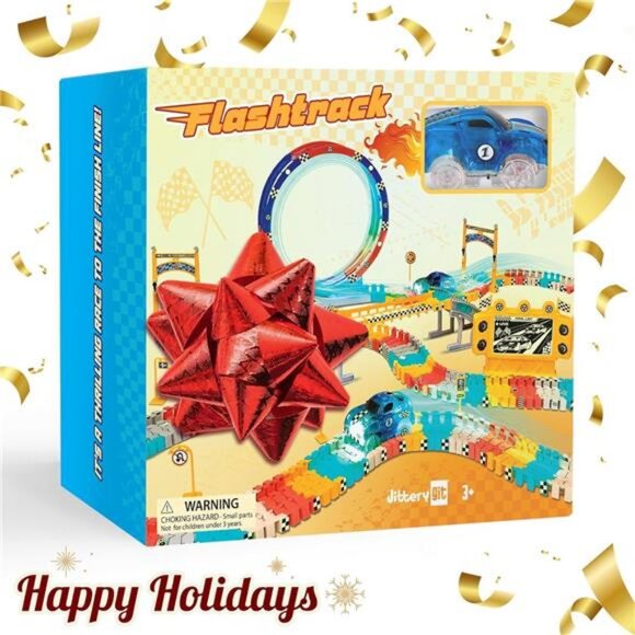 Race Track Glow in The Dark Magic Toy Set, Kids Light Up Flexible - Picture 2 of 7